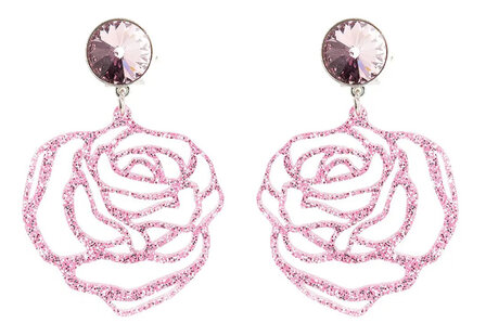 Rosen in silberflitter