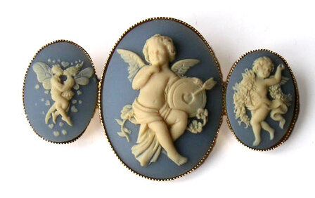 Armband 2-reihig, Putto blau