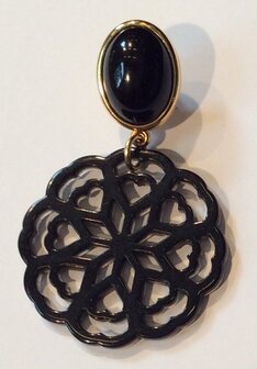 Laser-Cut Ornament Bl&uuml;te schwarz