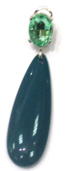 Ohrstecker gr&uuml;n, Acryl-Jade-Tropfen