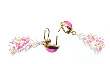 Ohrstecker mit Laser-Cut Baum transparent rosa und gold