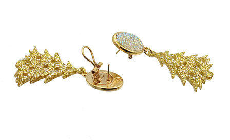 Ohrstecker mit Laser-Cut Baum goldflitter