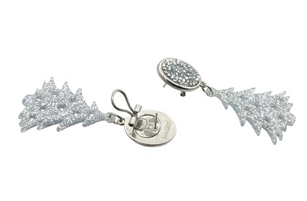 Ohrstecker mit Laser-Cut Baum silberflitter
