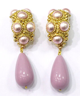  Cabochon Clip rosa + Tropfen