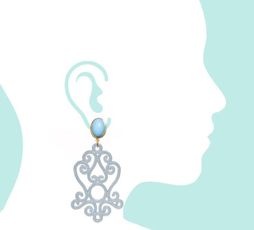 Ohrstecker mit Acryl-Ornament hellblau