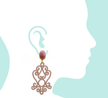 Ohrstecker mit Acryl-Ornament hell-violett