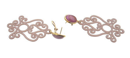 Ohrstecker mit Acryl-Ornament hell-violett