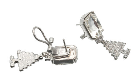 Ohrstecker mit Mini-Weihnachtsbaum farblos