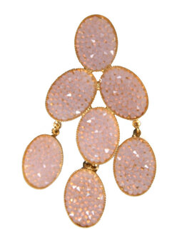 Chandelier mit Glas-Kristallen "Rocks" sattwei&szlig;