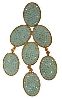 Chandelier mit Glas-Kristallen "Rocks" sattwei&szlig;