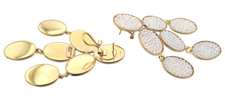 Chandelier mit Glas-Kristallen "Rocks" sattwei&szlig;