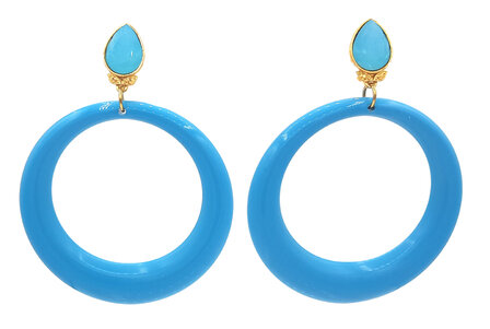 Ohrstecker mit Jumbo Ringen wei&szlig;