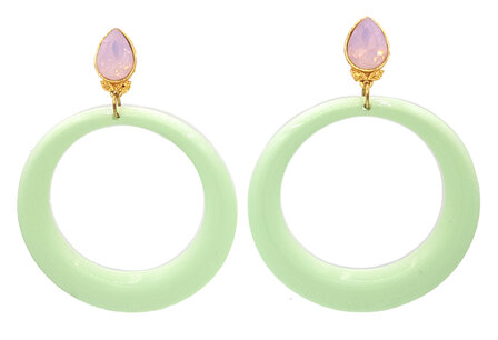 Ohrstecker mit Jumbo Ringen wei&szlig;