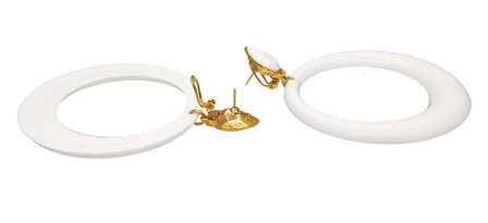 Ohrstecker mit Jumbo Ringen wei&szlig;