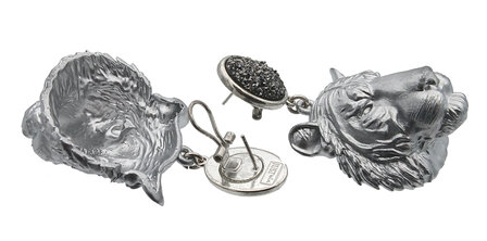 Ohrstecker mit silberfarbigem Tigerkopf