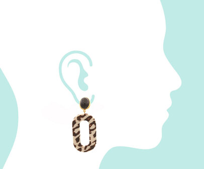 Animal Print Acryl-Oval, Leoparden-Muster