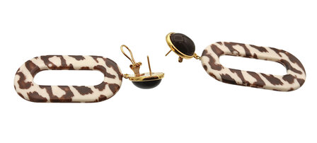 Animal Print Acryl-Oval, Leoparden-Muster