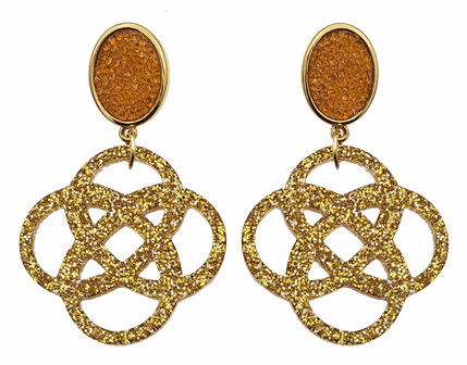 Ohrstecker schwarz mit Knoten-Ornament Laser-Cut schwarz