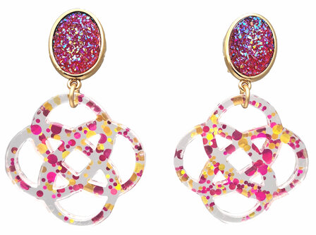 Ohrstecker schwarz mit Knoten-Ornament Laser-Cut schwarz