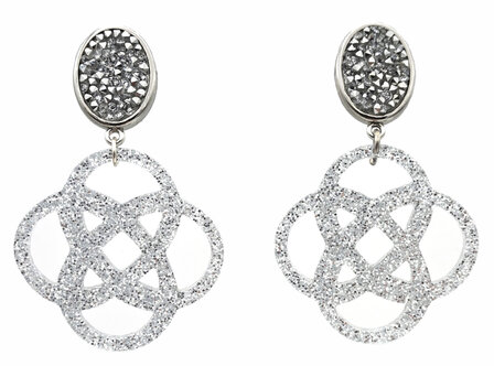 Ohrstecker schwarz mit Knoten-Ornament Laser-Cut schwarz