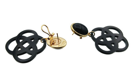 Ohrstecker schwarz mit Knoten-Ornament Laser-Cut schwarz