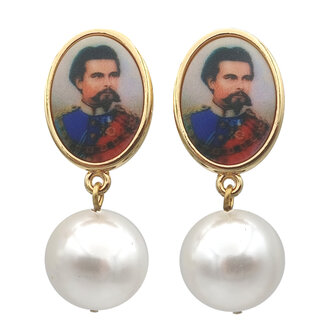 M&auml;rchenk&ouml;nig Ludwig II + graue Muschelkern-Perle