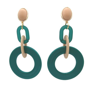 Ohrstecker beige-schwarz und beige Jumbo Ring