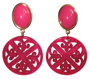 Laser Cut rundes Ornament mit Lilienform: pink marmoriert