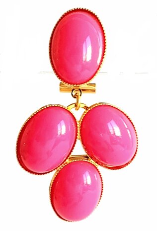 Cluster oval Cabochons bi-color rosa/hellgrün