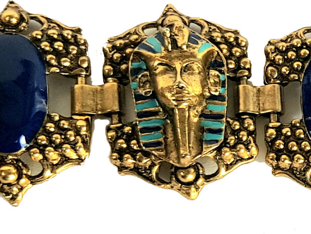 Glieder-Armband  vergoldet, emailliert, ägyptische Motive 