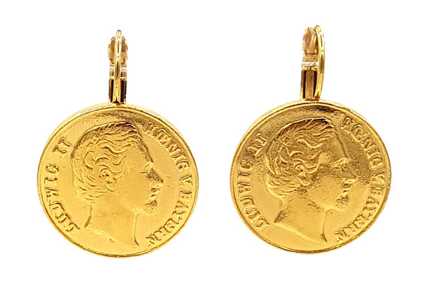Münzen- Brisur Ludwig II, vergoldet