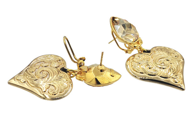 Birnel gelblich mit geprägtem Goldlack-Herz