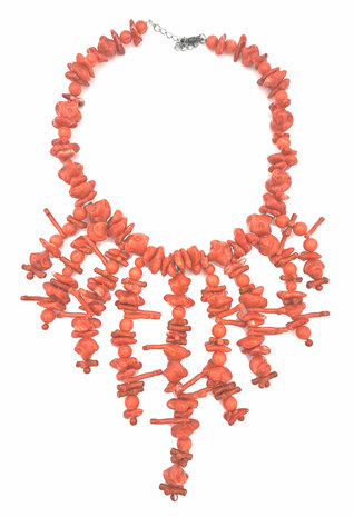 Acryl-Halskette koralle Rottöne