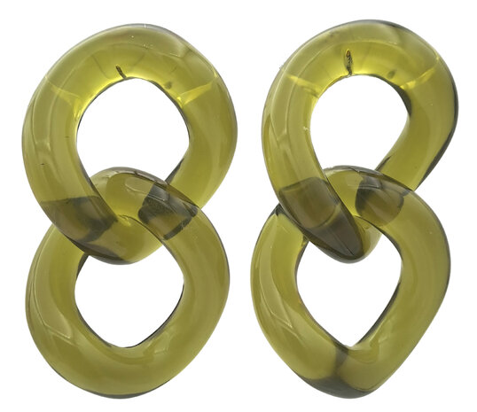 Acryl Kettenglieder transparent oliv