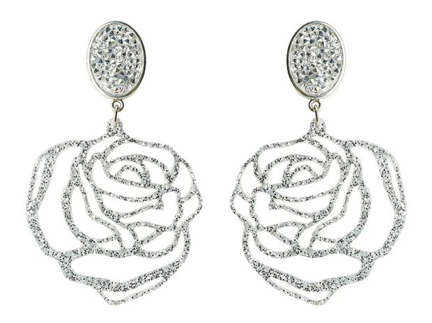Rosen in silberflitter