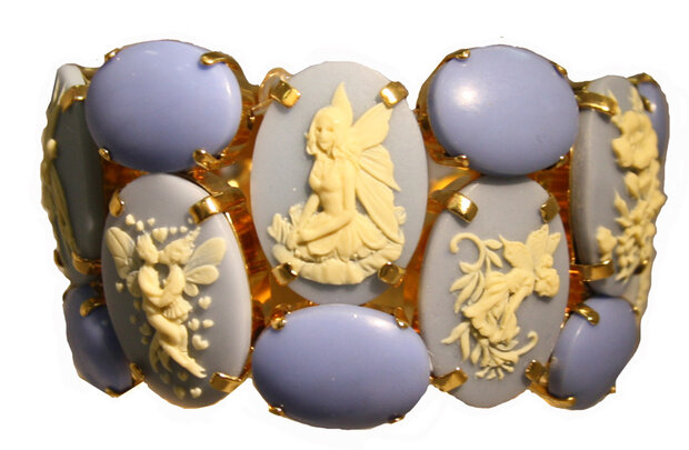 Armband 2-reihig, Putto blau