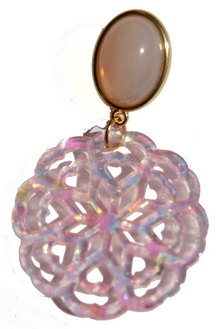 Laser Cut Blüten-Ornament, abalone lila