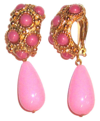  Cabochon Clip rosa + Tropfen