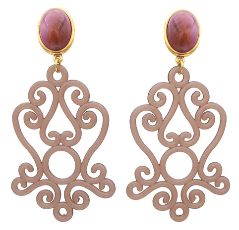 Ohrstecker mit Acryl-Ornament hell-violett