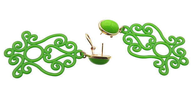 Ohrstecker mit Acryl-Ornament gras-grün