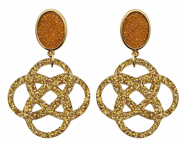 Ohrstecker wei&szlig; mit Knoten-Ornament Laser-Cut wei&szlig;