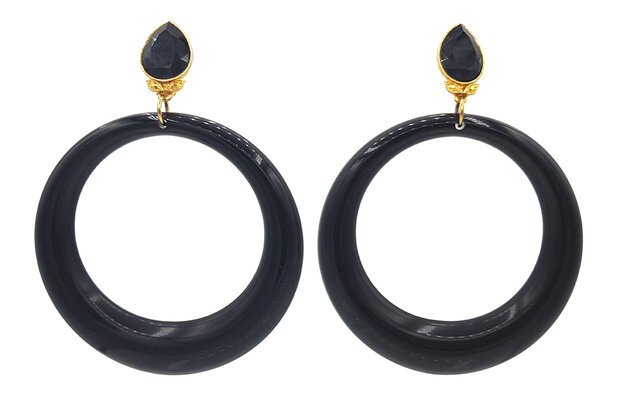 Ohrstecker mit Jumbo Ringen wei&szlig;