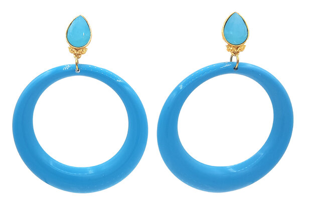 Ohrstecker mit Jumbo Ringen wei&szlig;