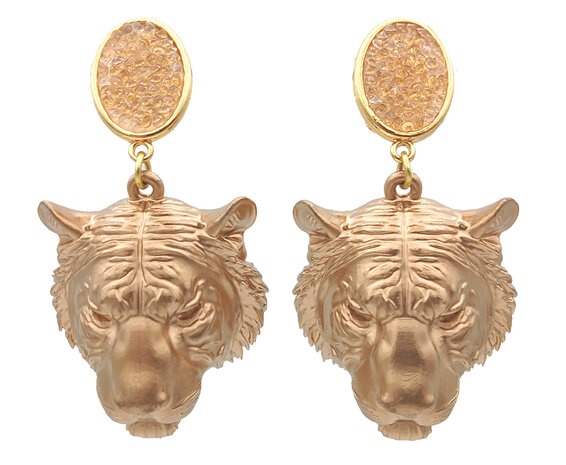 Ohrstecker mit goldfarbigem Tigerkopf