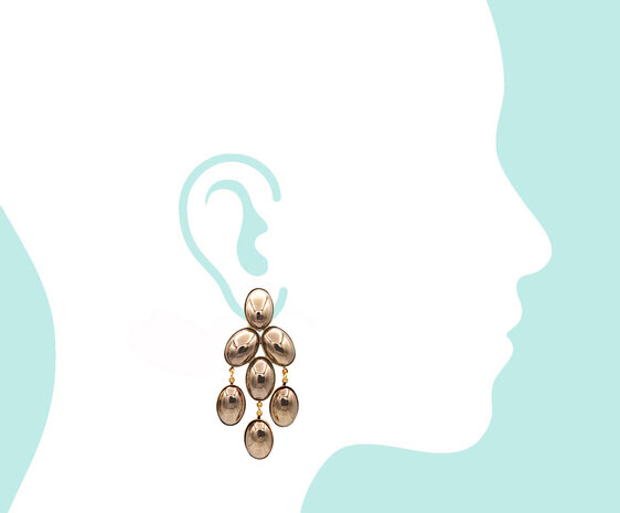 Chandelier-Stecker ovale Cabochons Kupfer-Ton