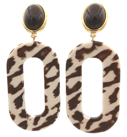 Animal Print Acryl-Oval, Leoparden-Muster