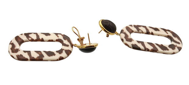 Animal Print Acryl-Oval, Leoparden-Muster