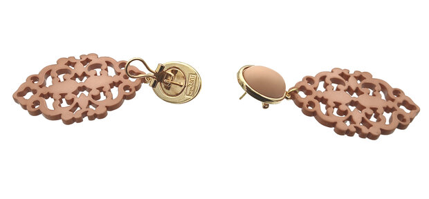 Ohrstecker mit Laser-Cut Mandel-Ornament hellbraun