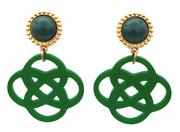 Ohrstecker schwarz mit Knoten-Ornament Laser-Cut schwarz