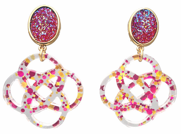 Ohrstecker schwarz mit Knoten-Ornament Laser-Cut schwarz